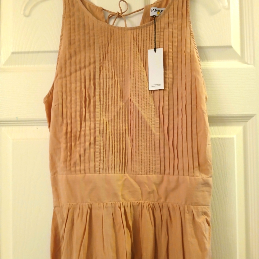 Pampelone NWT Pink Mauve BOHO Sleeveless Festival Spring Ruffle Maxi Dress-S - Picture 7 of 16